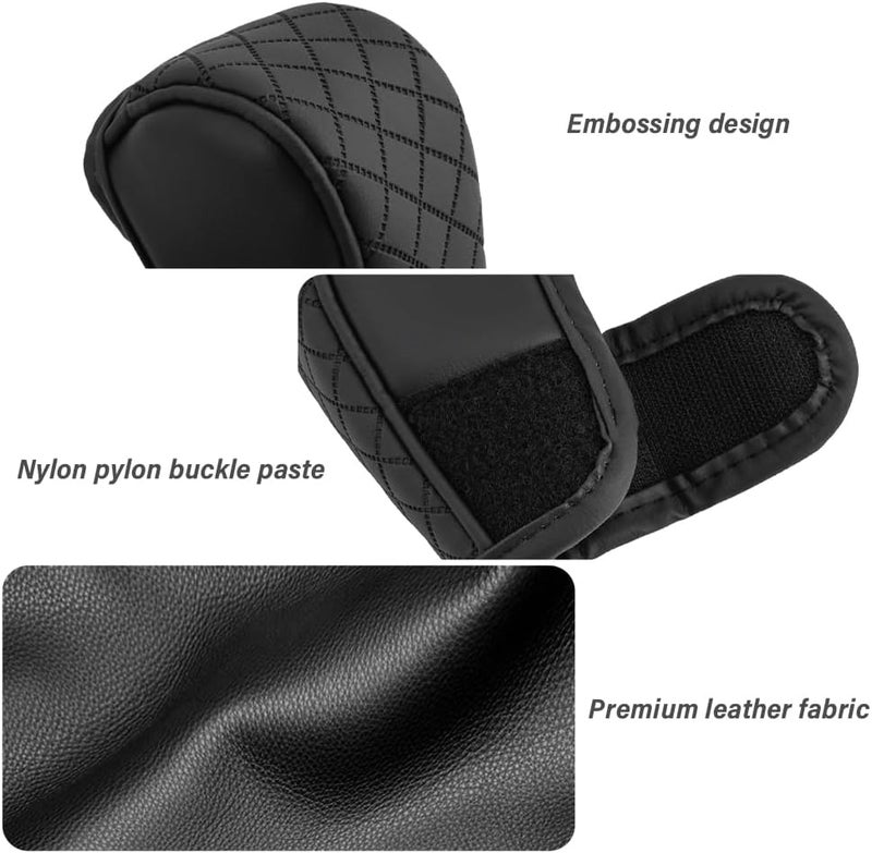 Stacool Leather Gear Shift Cover Diamond Embroidery Design,Durable Shift Knob Cover for Shift Lever Protection,Universal Car Gear Shift Cover Car Accessory Suitable for Cars,Trucks,SUVs (Black/Brown) - Image 4